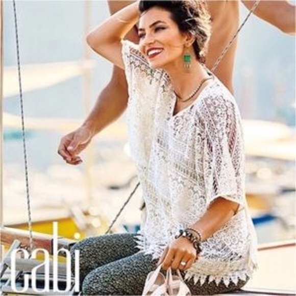 Cabi women's Capri crochet top XS Style# 5026 - Picture 2 of 7